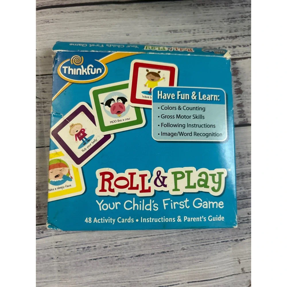 ThinkFun Roll & Play Game Plush Cube and 48 Activity Cards
